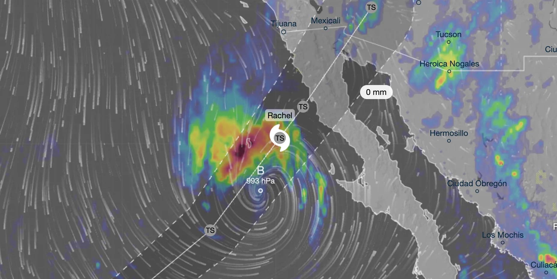 Alertan por lluvias intensas y vientos de hasta 150 km/h en Baja California