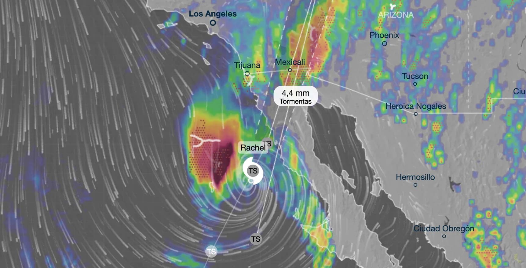 Tormenta Rachel dejará fuertes lluvias en Baja California